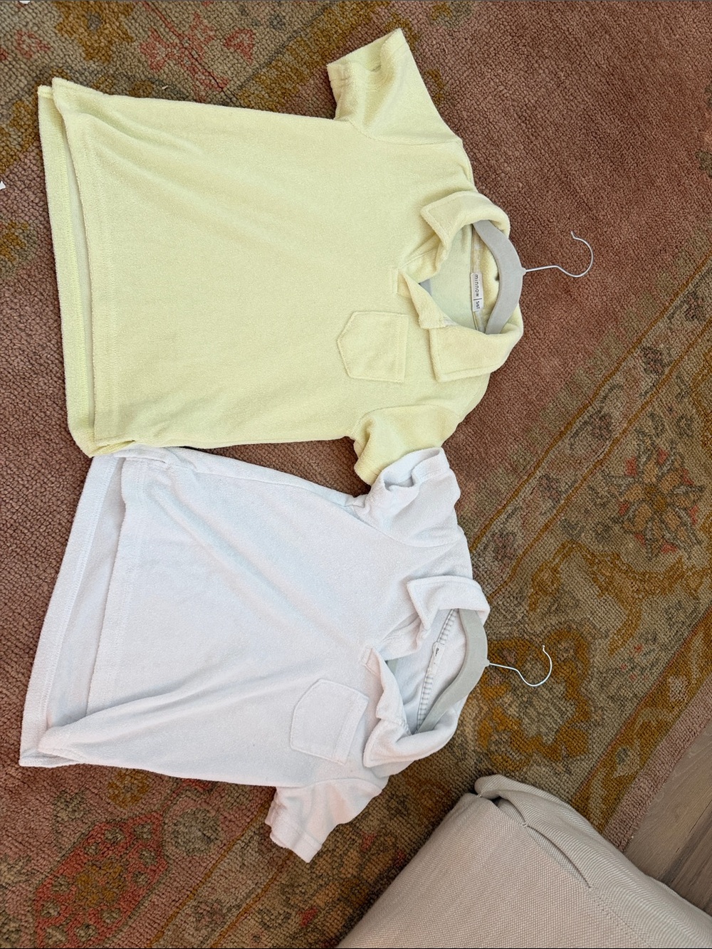 Kids Short-Sleeve Polo Shirt - Yellow and White MINNOW